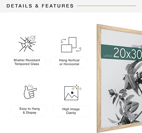 Miniatura 6 de MCS Studio Gallery - Marco de madera natural, 20 x 30 pulgadas, individual