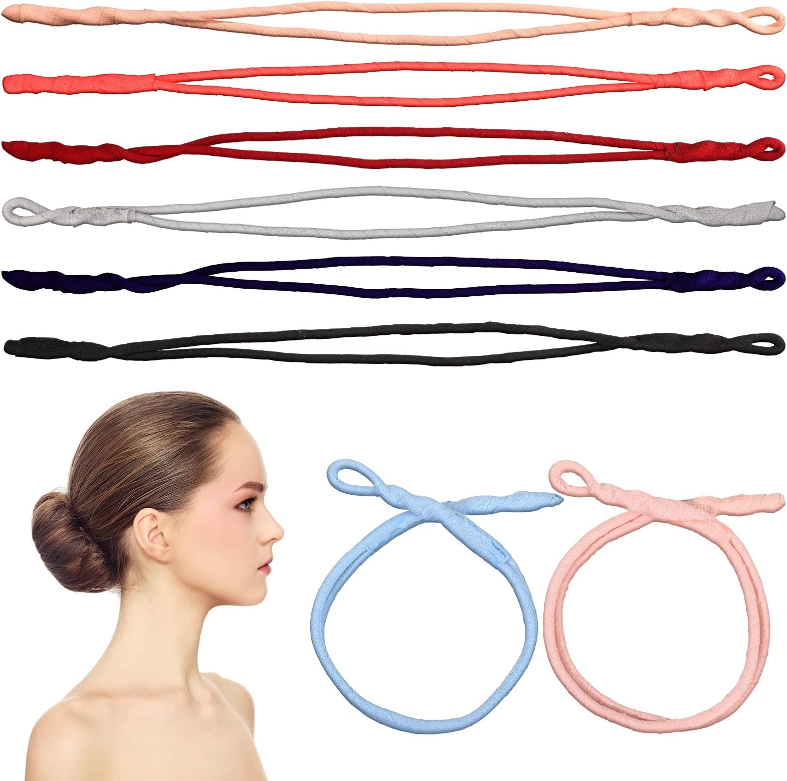 Deft Hair Bun Maker Hair Bun Tool Lazy Holder French Hairstyle Twister Flexible Reusable Elastic Bands for Girl Women Hairstyle Tool (Multicolor)