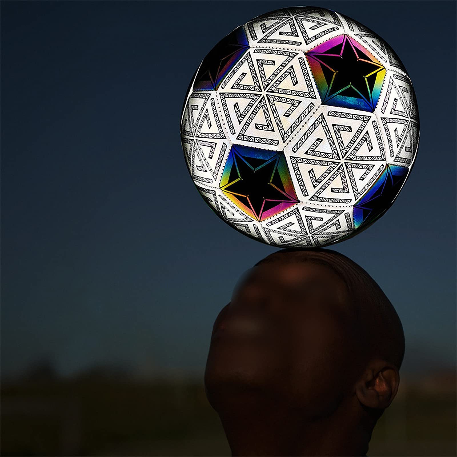 Balón de fútbol Reflectante con Bomba, Ilumina la noche con Pelota Fluorescente Brillante,Football Luminoso de Entrenamiento para niños y Adultos,Regalos para Novios