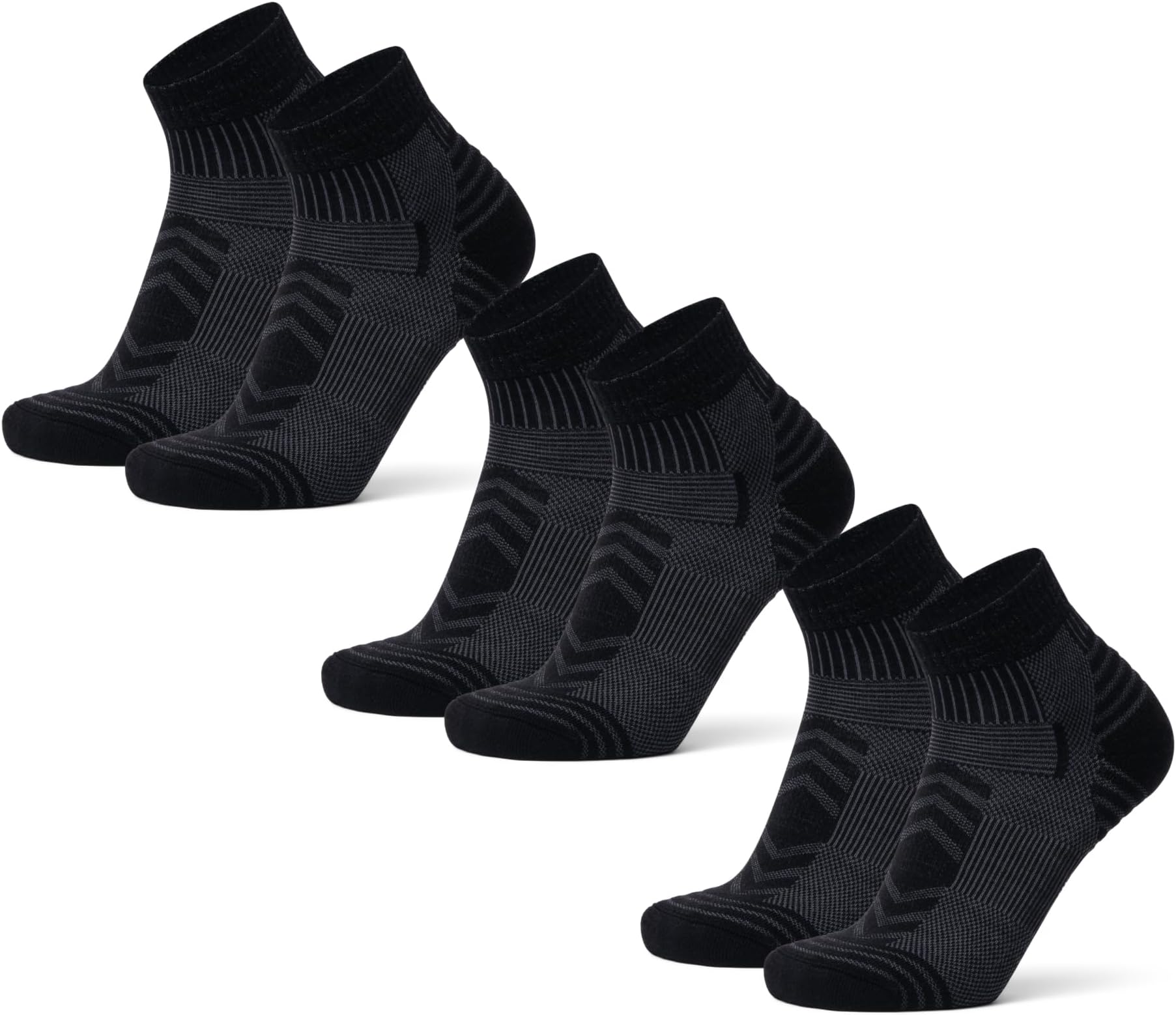 Hiking Socks, Low Cut, Merino Wool Socks, Winter, Moisture Wicking, Thermal, for Men & Women, 3-Pack