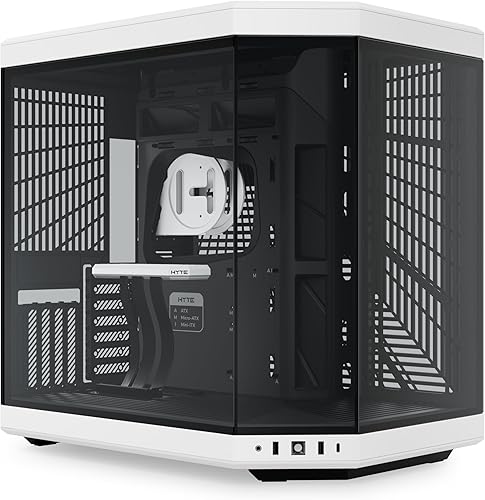 Vista 116 de HYTE Y60 - Moderna caja para juegos ATX de torre media con doble cámara panorámica de vidrio templado y cable elevador PCIE 4.0 incluido