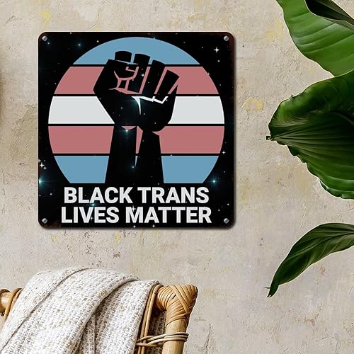 Miniatura 3 de Letrero de metal con texto en inglés "Rainbow Gay Rights Lesbian Equality of Black Trans Lives Matter", bisexual lesbiana vintage, letreros de metal