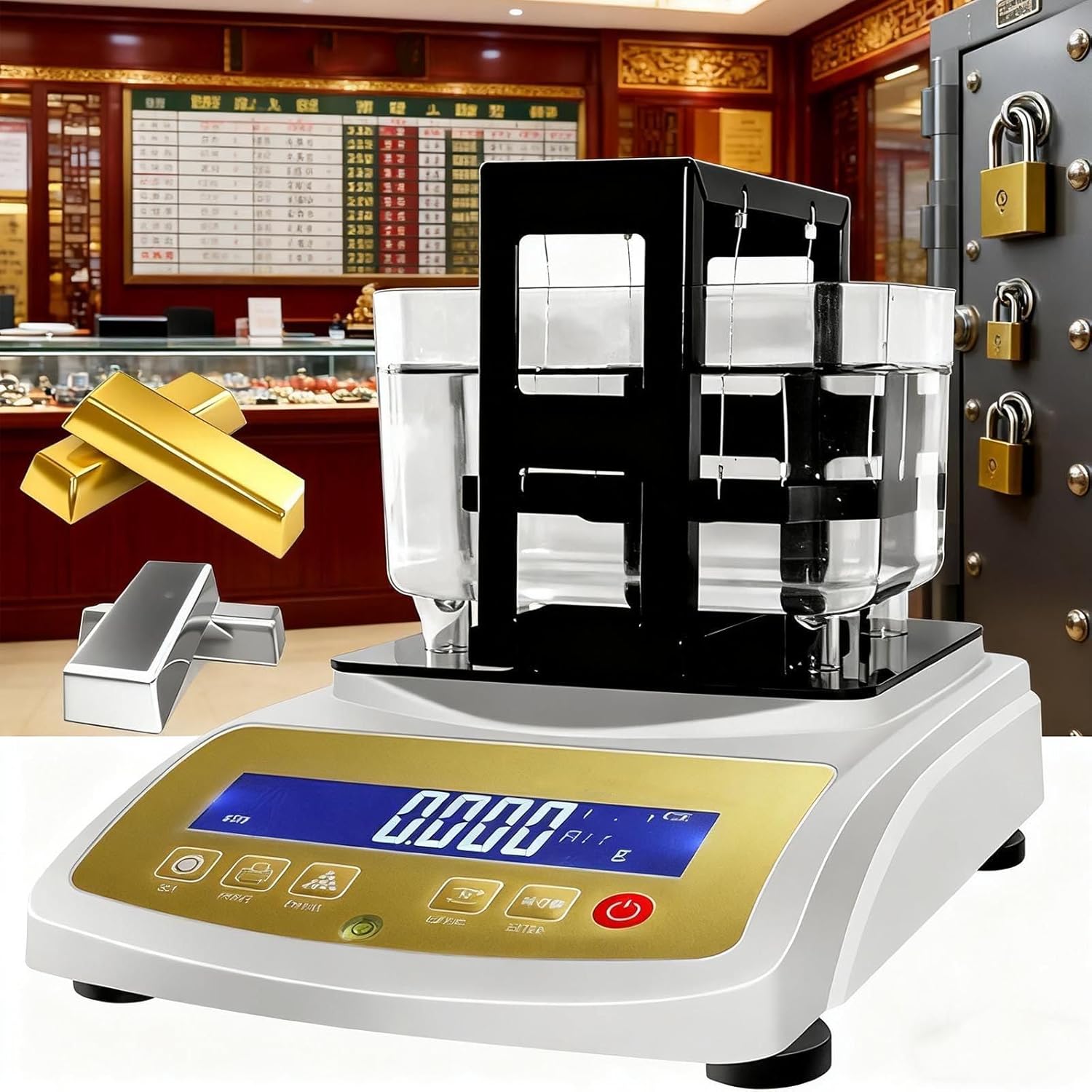 Gold Purity Content Detector Upgrade| Gold K Value Tester | Gold and Silver Density Meter | for Precious Metal Recycling & Refining,Recyclers,Refineries,Jewelry Stores/Gold Shops XF-1203K