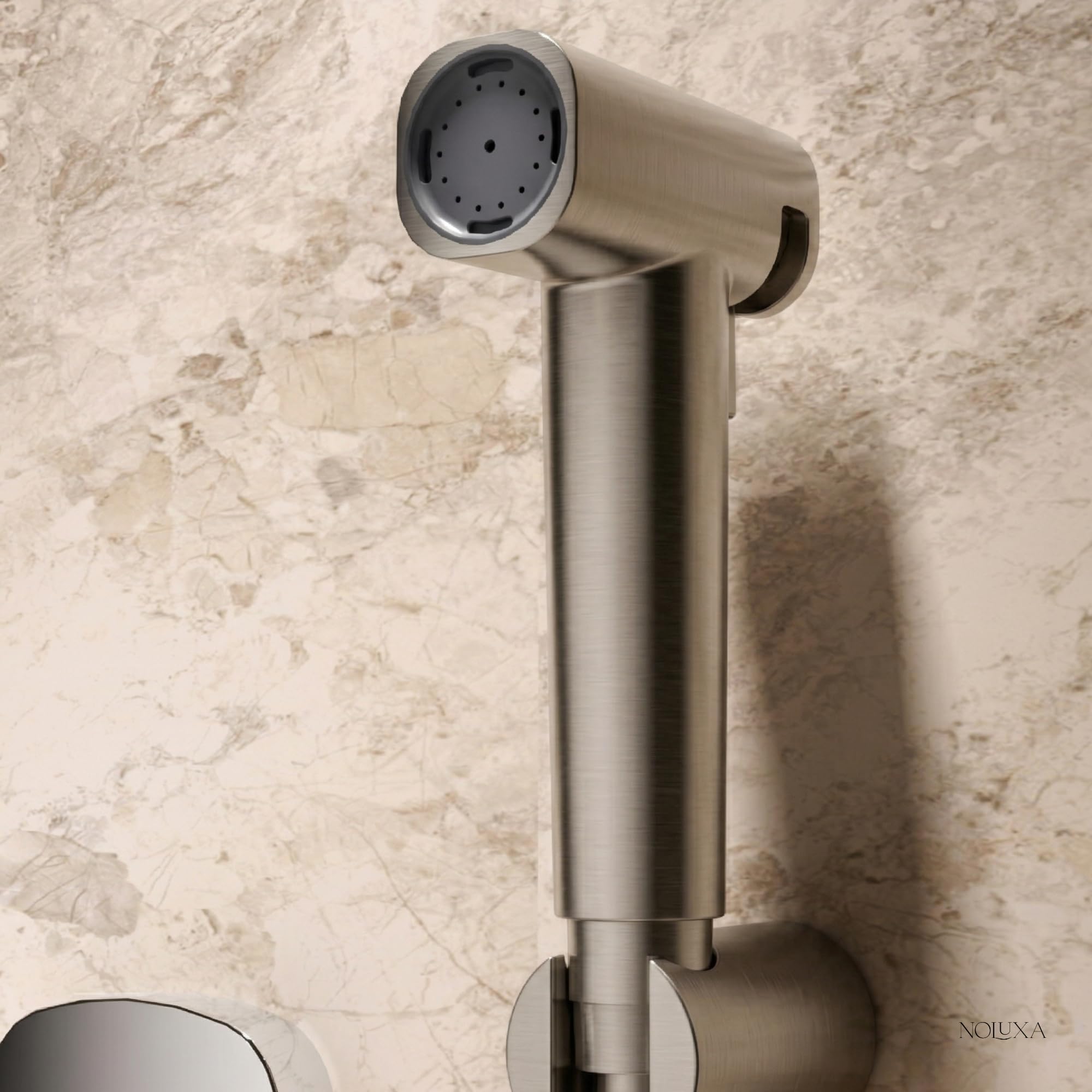 IMEX Bidet prysznic z zimną i gorącą wodą, szczotkowany nikiel, bateria do zabudowy bidet, do toalety, higieniczna jednouchwytowa głowica prysznicowa do toalety, zamienna bateria bidetowa, seria