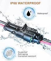 Vista 2 de NAOEVO Conector de 2 pines impermeable, conectores de 2 cables calibre 16 AWG, conectores eléctricos automotrices macho y hembra Way con tubo