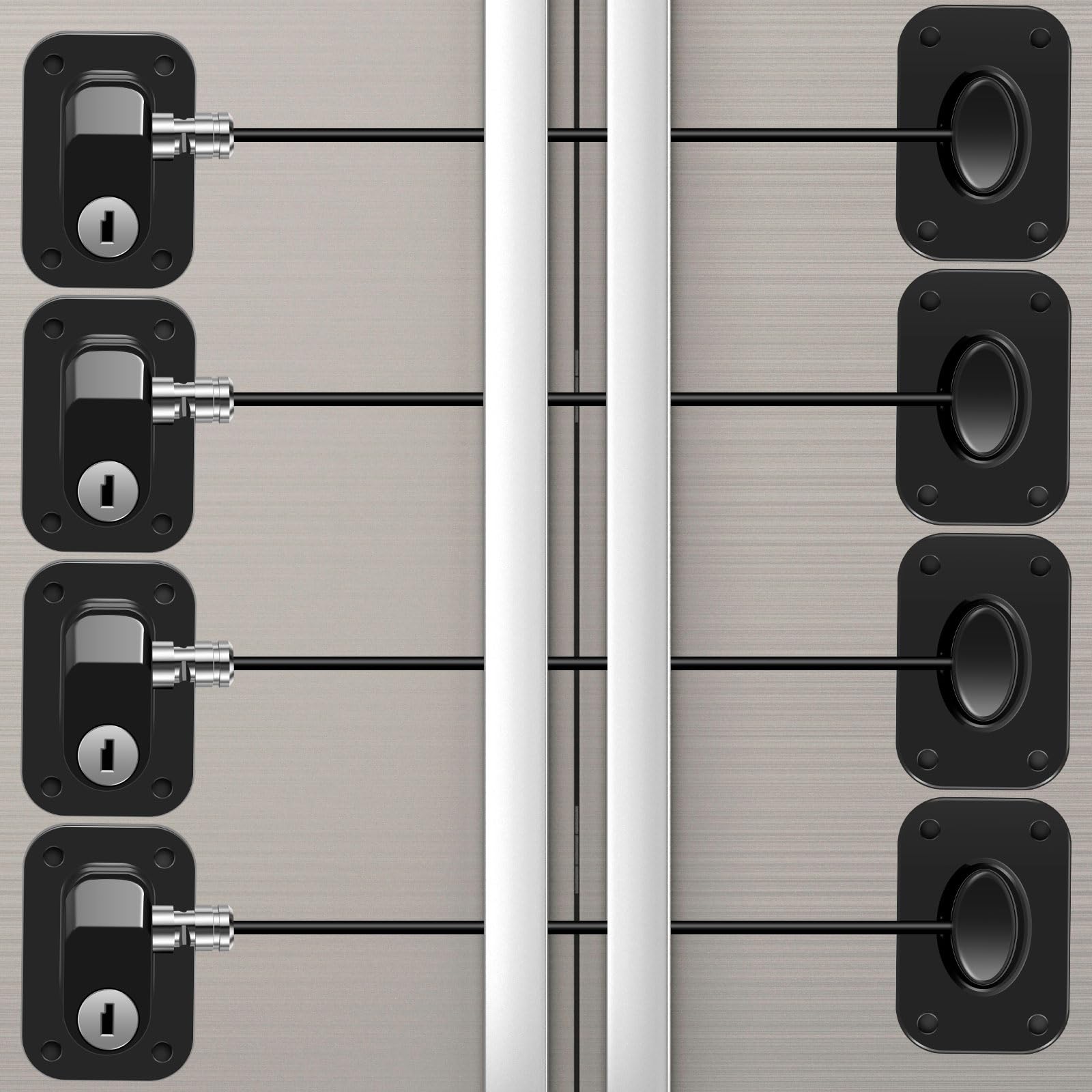 4 cerraduras de congelador a prueba de niños con llave, autoadhesivas para nevera, combo de cerradura de puerta de congelador segura para niños, cerradura de refrigerador para armarios, cajones