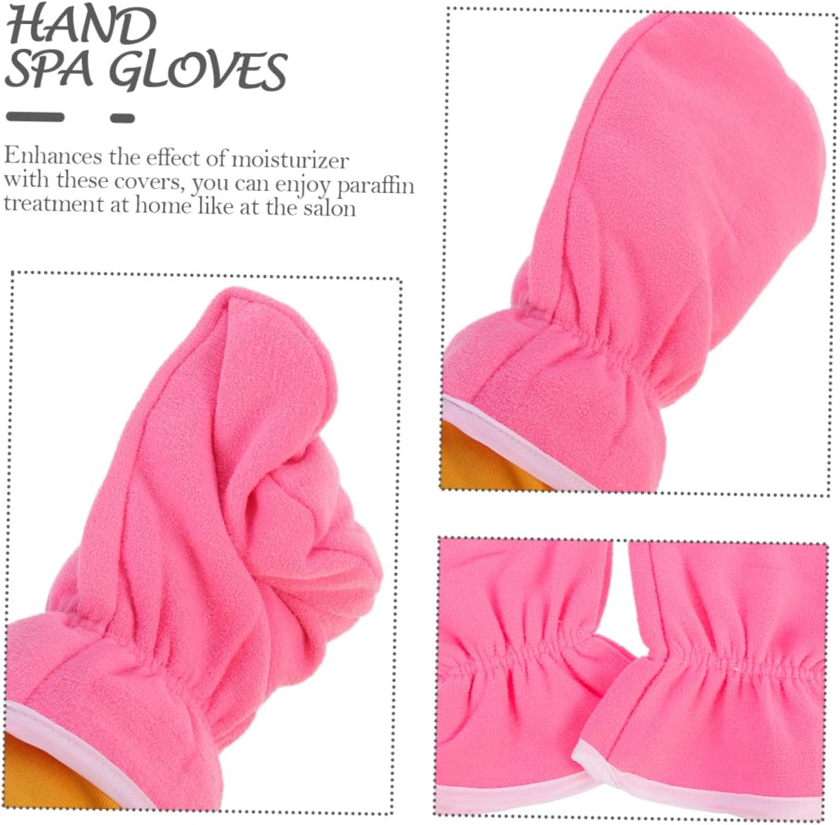 Healifty 3 Pairs Moisturizing Essential Oil Hand Care Gloves Wax Treatment, Thermal Hand Beauty Mittens for Women’s Spa and Skin Hydration at Home