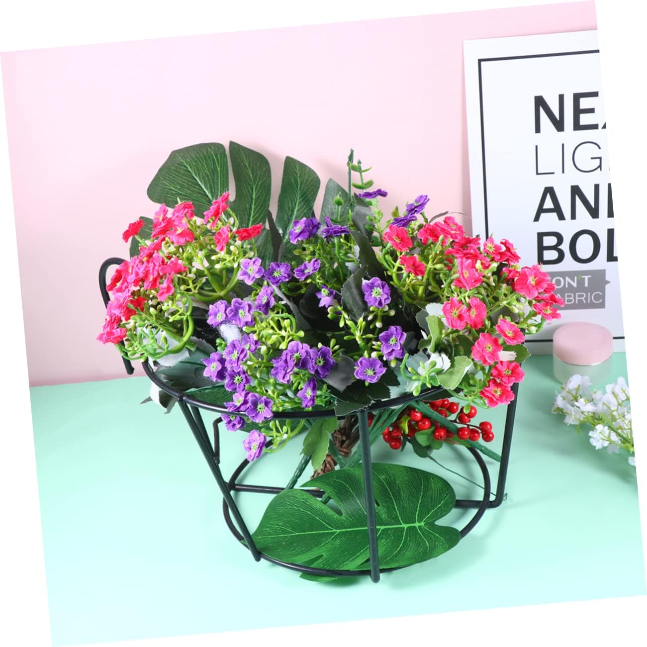 2Pcs XL Iron Hanging Flowerpot Bracket Durable Plant Pot Holder for Balcony Black Creative Design for Space Saving Easy Watering