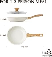 Vista 9 de SENSARTE Nonstick Ceramic Frying Pan Skillet with Lid, 9.5 Inch Omelet Pan, Healthy Non Toxic Chefs Pan, Induction Compatible Egg Pan with Heat