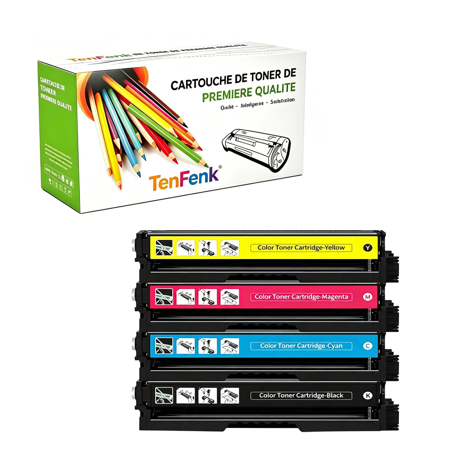 Compatibile Sostituzione Cartuccia Toner Per Ricoh M C240 408439 408440 408441 408442 Da Utilizzare Con Ricoh M C240FW MC240FW P C200W PC200W Stampante,4-Pack,4p