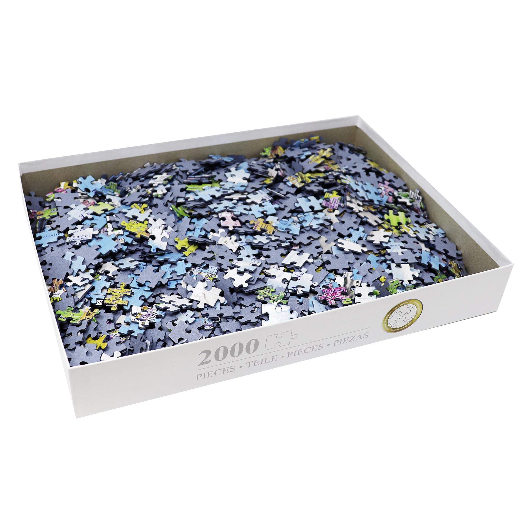 XXL Puzzle Carte du monde 2000 pièces - Le monde - 97 x 68 cm Carte Premium 2020 - MAPS IN MINUTES