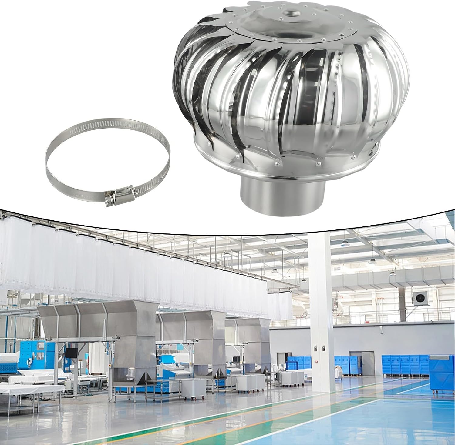 Rotating Chimney Cap Anti-Downdraught Stainless Steel Cover Enhanced Ventilation for Fireplace Ø100mm Chimney Cowl and Weather-Resistant Design