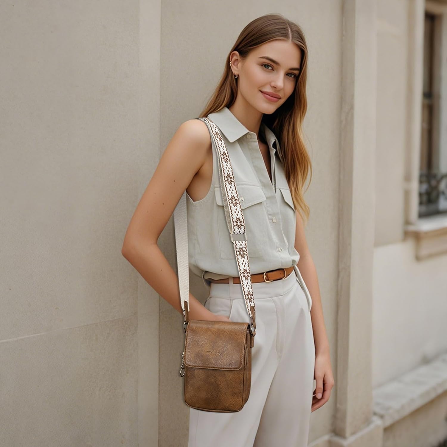 APHISON Small Crossbody Bags for Women Trendy, Leather Phone Wallet Purses Handbags Card Slots with Adjustable Guitar Strap - Image 2