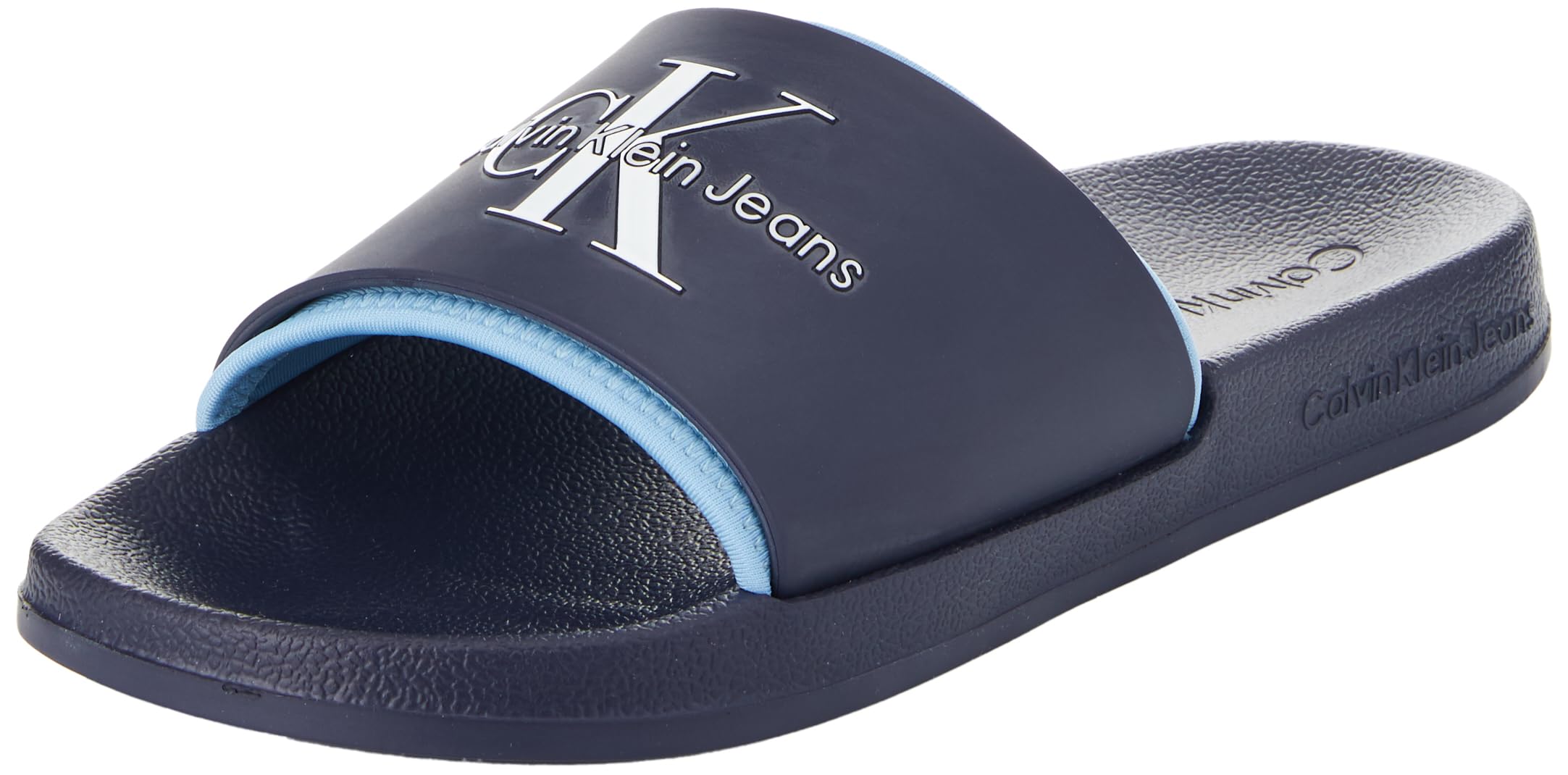Calvin Klein Jeans Zapatillas de Baño para Hombre Slide Monogram Flip Flops, Azul (Peacoat/Dusk Blue), 40