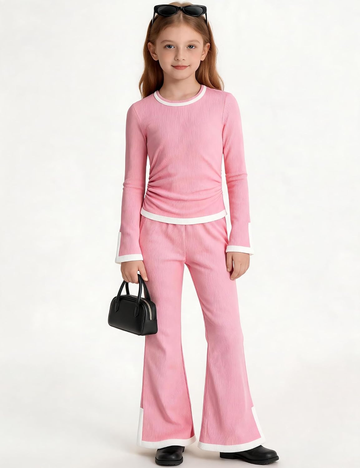 Girls Clothes 6-14Y Ruched Tops and Bell Pants 2PCS Fall Outfits image 2