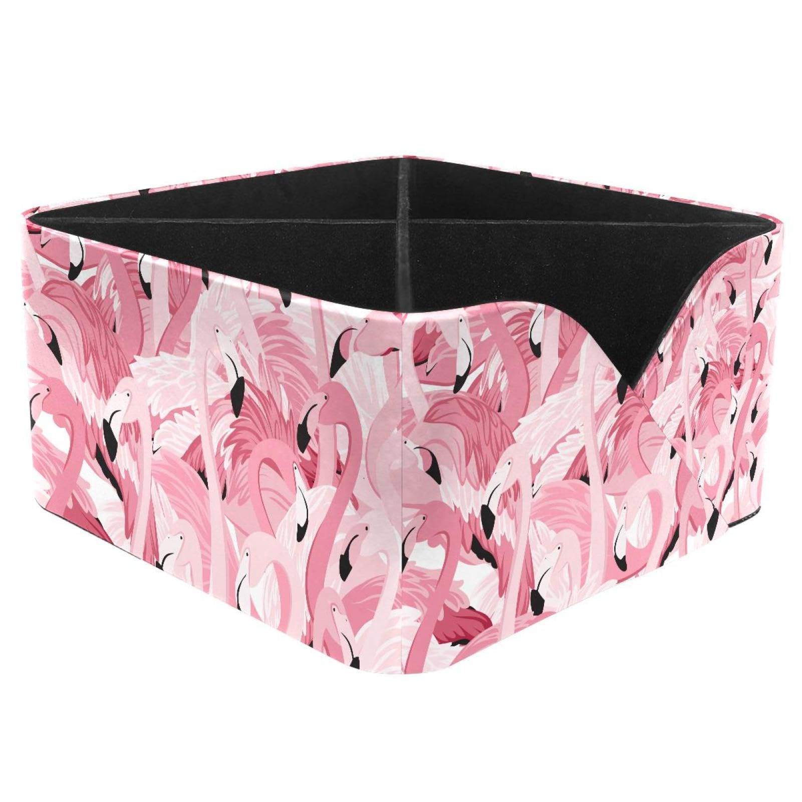 KengjuTesu Pink Flamingos Pattern Desktop Organizer Pen Holder, Rectangular Pencil Cup for Office, Study and Makeup Stations