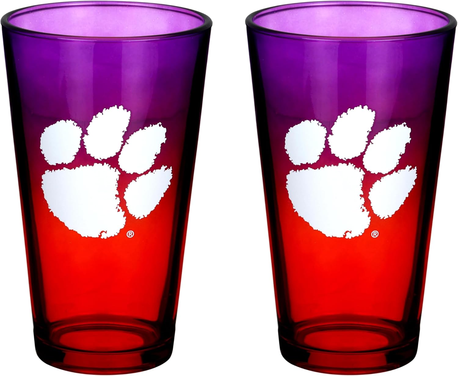 The Memory Company Officially Licensed NCAA 2-Pack 16oz Ombre Pint Glass Set Team Logo Barware Collection for Game Day Celebrations and Home Bar