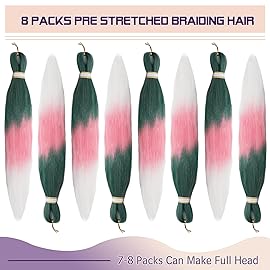 Beyond Beauty Braiding Hair pre stretched, Braids Synthetic Fiber Ombre Yaki Texture, Natural Easy Twist Braids Crochet Hair Hot Water Setting hair extensions