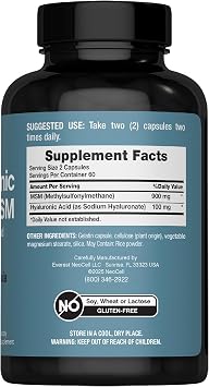 NeoCell Hyaluronic Acid with MSM 1000mg | 120 Capsules
