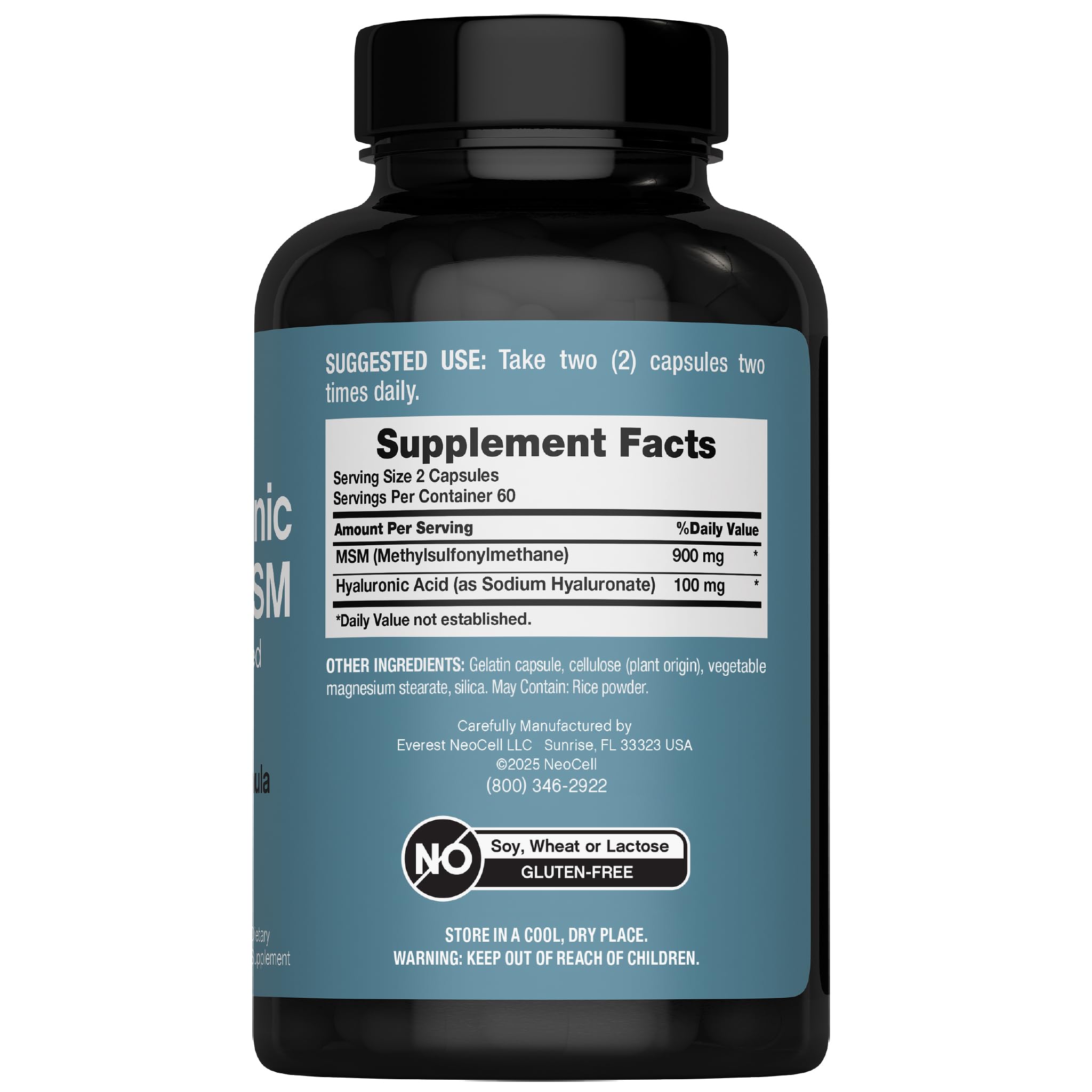 NeoCell Hyaluronic Acid with MSM 1000mg | 120 Capsules — Amazon image 3