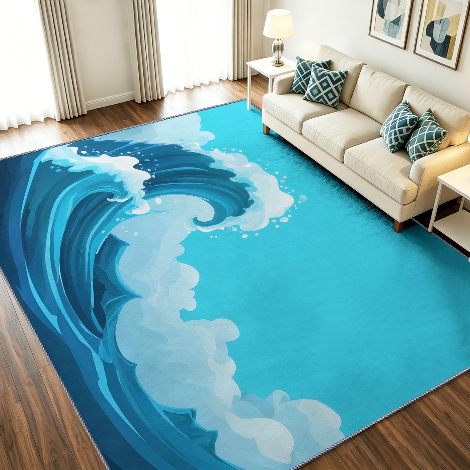 Alfombra decorativa para cocina y lavandería de pelo corto con motivos de dibujos animados