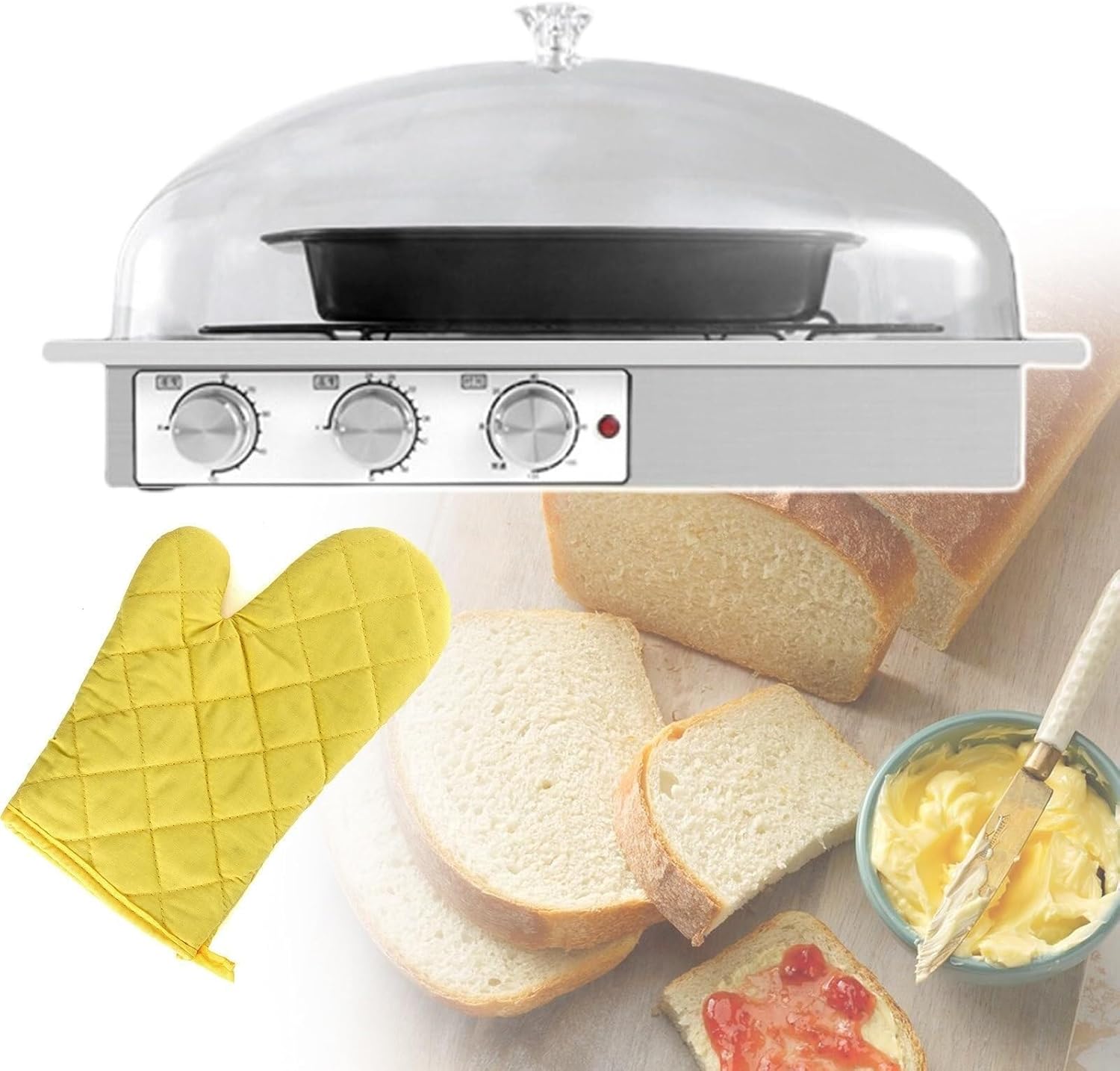 Dough proofer, Bread Fermentation Machine with Humidity/Temperature/time Adjustment, Visual Design, for Making Bread(220v,02)