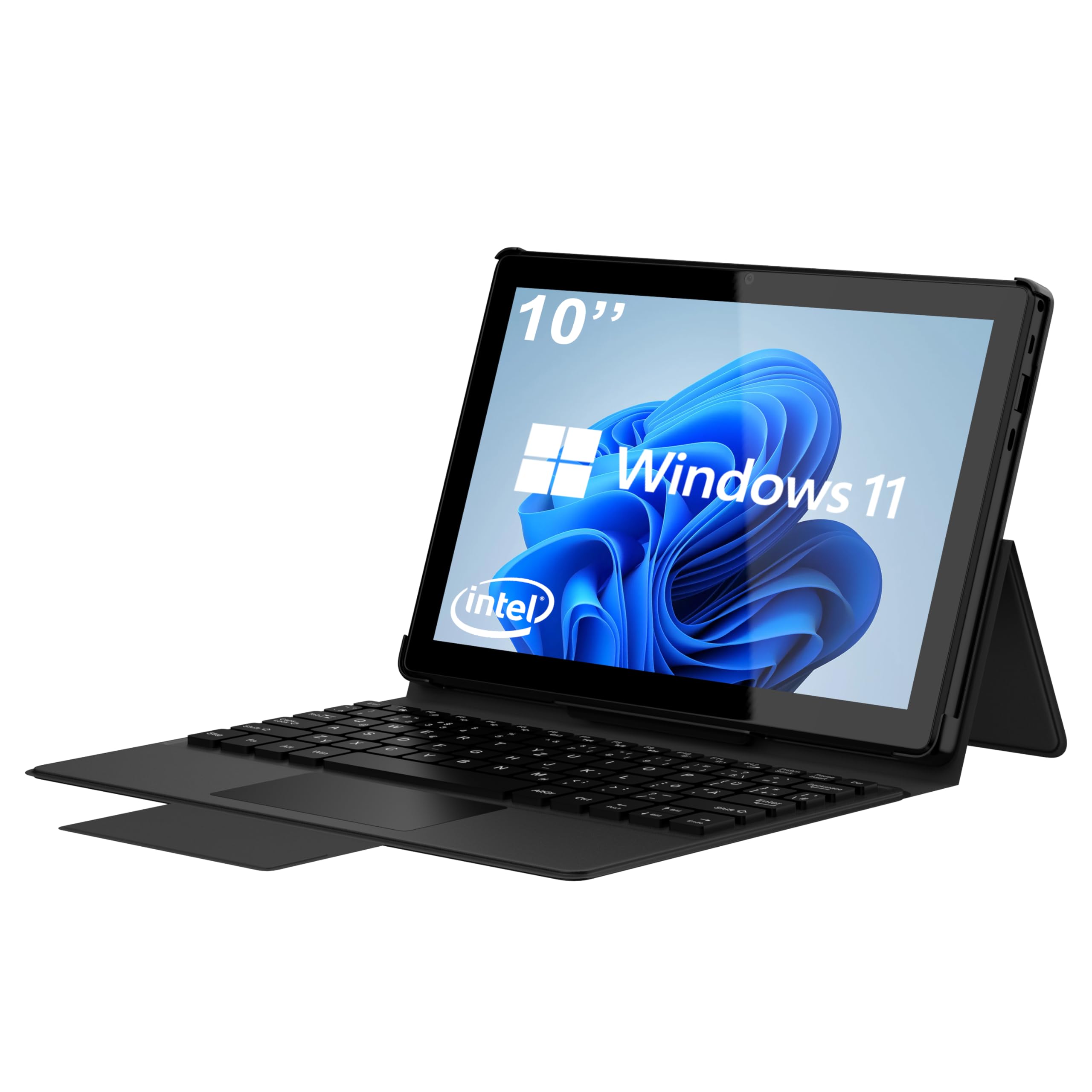 Tablet Windows 11 con custodia, processore Intel Celeron N4100 Quad Core, 6 GB di RAM, 128 GB di ROM, tastiera rimovibile, display IPS 1280 x 800, Wi-Fi, Bluetooth, portatile (tastiera francese