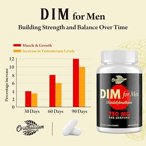 Miniatura 4 de DIM para Hombres 750MG  Equilibrio Hormonal, Apoyo al Estrógeno para Hombres, Suplemento DIM, Desintoxicación, Vitalidad y Rendimiento Físico