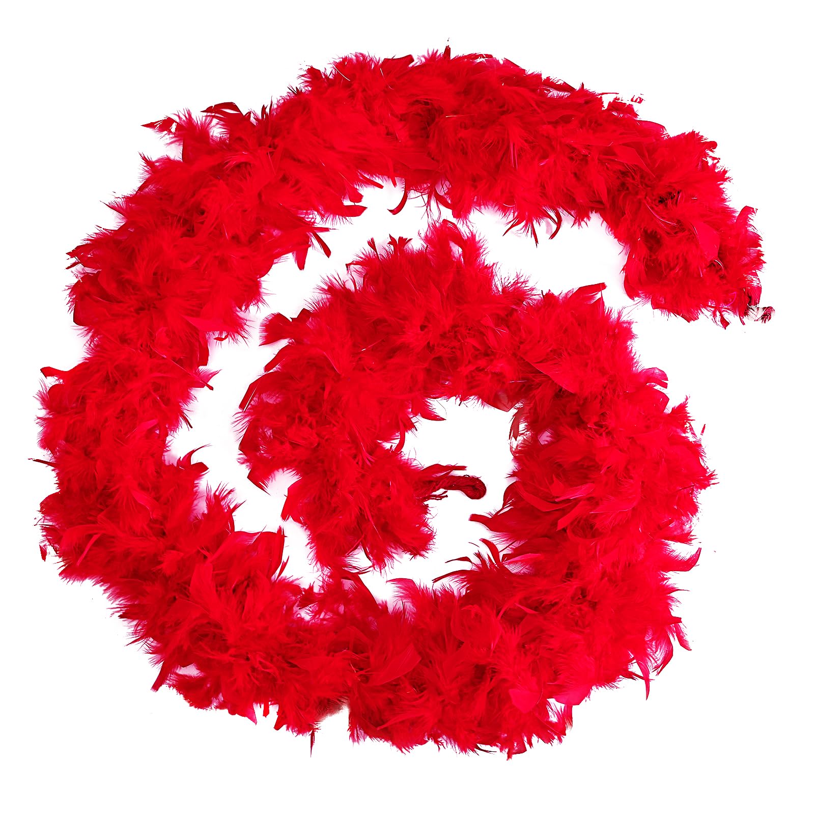 45g Red Feather Boas 2 Yards Turkey Chandelle Feathers Boa for DIY Craft Wedding Party Dancing Halloween Christmas Home Costume Decoration