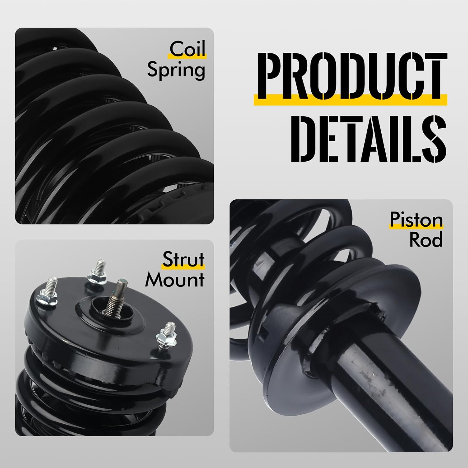 KUSATEC Front Pair Complete Struts Shock Absorber fit for Chrysler 300 2005-2010, Dodge Charger 2006-2010; Magnum 2005-2008, 172248x2 Struts with Coil Spring Assemblies