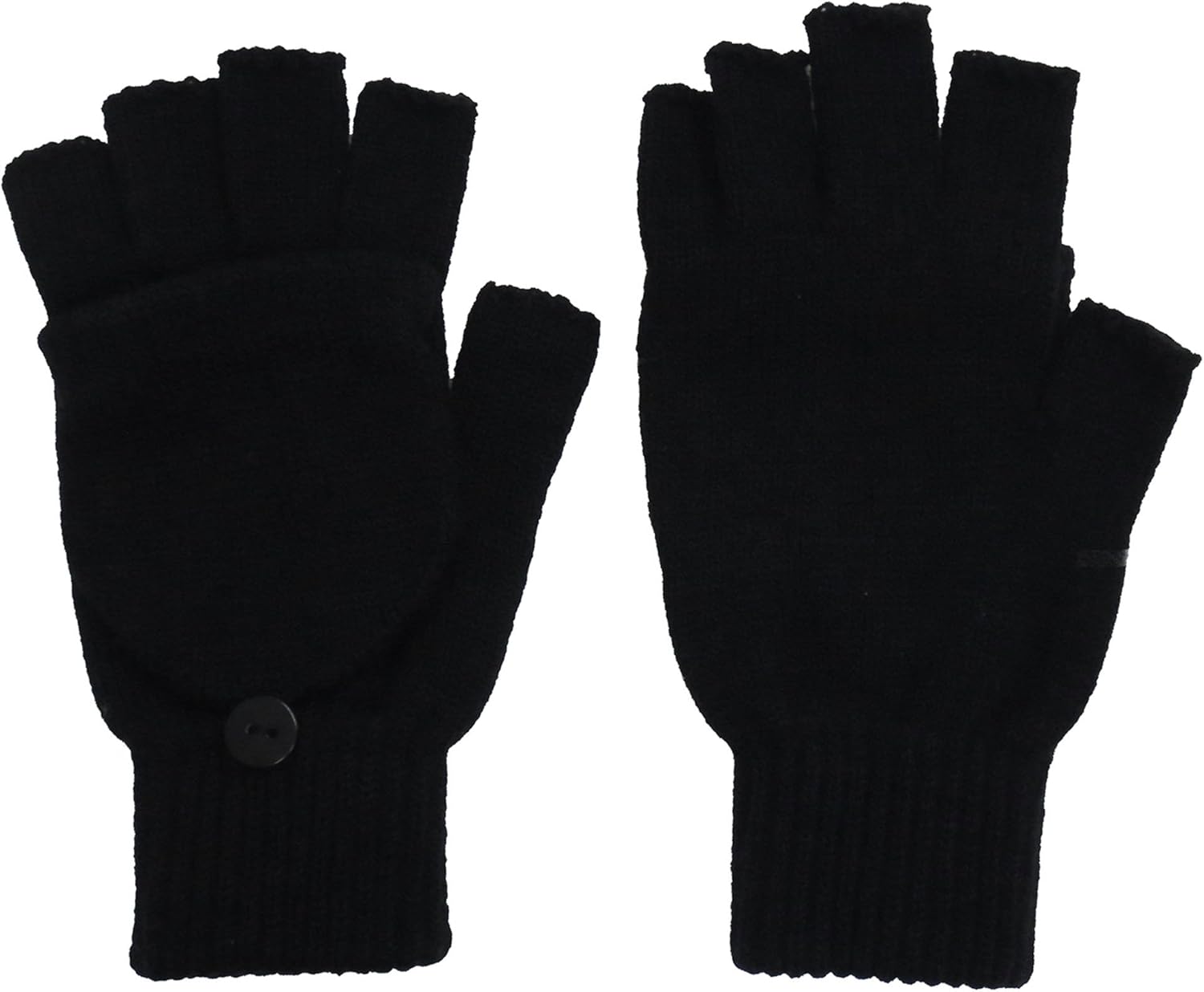 Simplicity Winter Fingerless Gloves with Flap Cover Mitten Gloves, Black : Clothing, Shoes & Jewelry