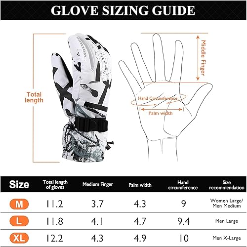 Miniatura 7 de HOIHOO Ski Gloves, Waterproof Snow Gloves -30 Winter Gloves for Cold Weather Touchscreen Snowboard Gloves Warm for Men Women