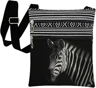 Black and White Zebra Print Crossbody Bag with Adjustable Strap for Women Casual Sling Bag for Daily Travel Fashion Purse for Friends Sister Nice Choice for Holiday and Birthday Present