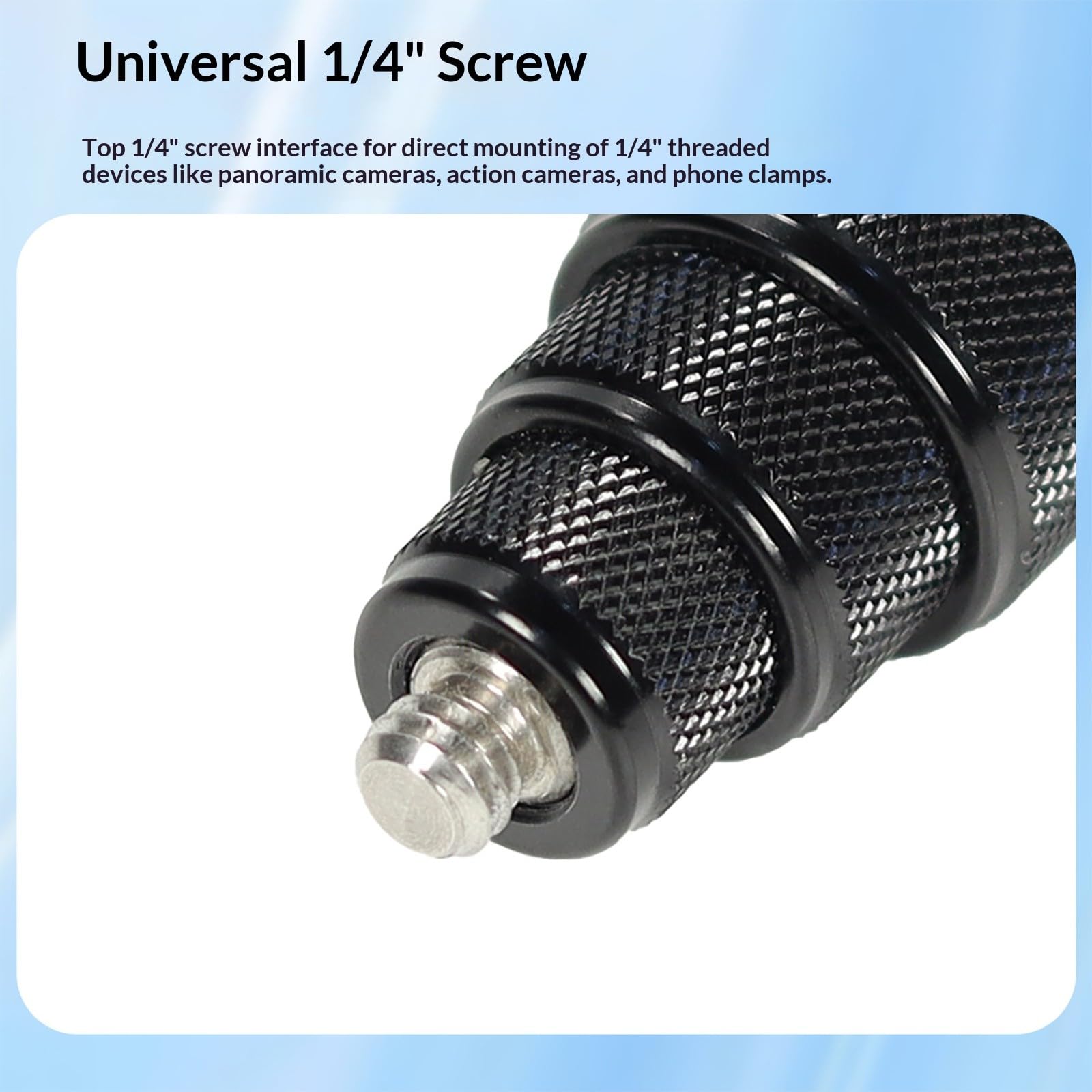 Bastone estensibile per selfie, in fibra di carbonio, telescopico da 50 cm a 130 cm, per action camera, impugnatura antiscivolo, bastone per selfie estensibile