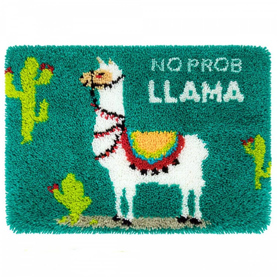 Wallphantom DIY Häkelteppich-Set – Alpaka-Muster, 50x50 Cm, Inkl. Garn & Werkzeug