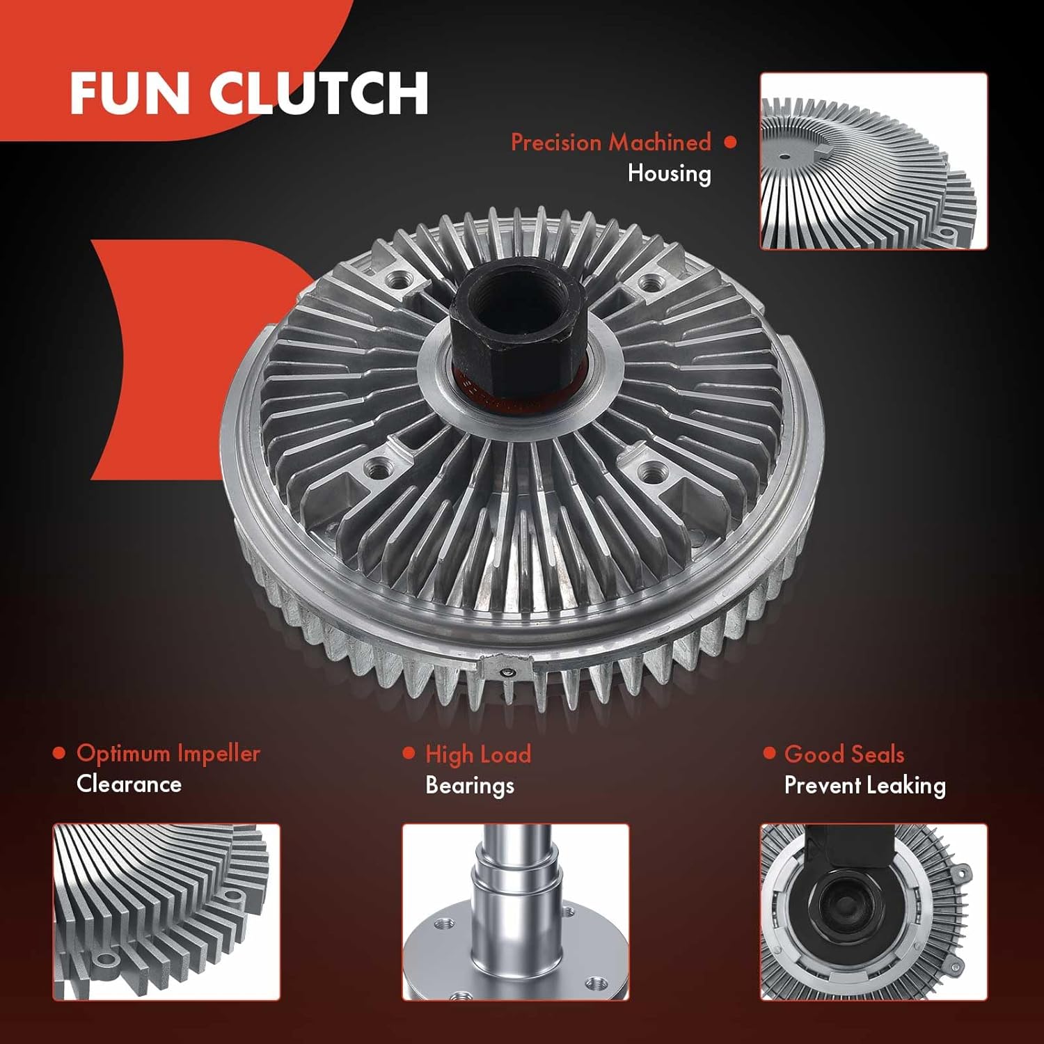 A-Premium Engine Cooling Fan Clutch Compatible with BMW 745i 745Li 2002-2005, 760i 2004-2006, 760Li 2003-2008, X5 & Land Rover Range Rover, 4.4L 4.6L 6.0L, Replace# 17417505109, 326-58220