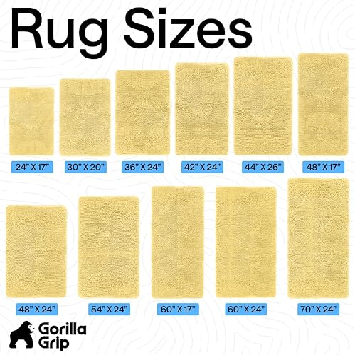 Miniatura 9 de Gorilla Grip - Tapete de baño de 60 x 24 pulgadas, de felpilla gruesa, suave y absorbente, secado rápido, de microfibra, con reverso de caucho