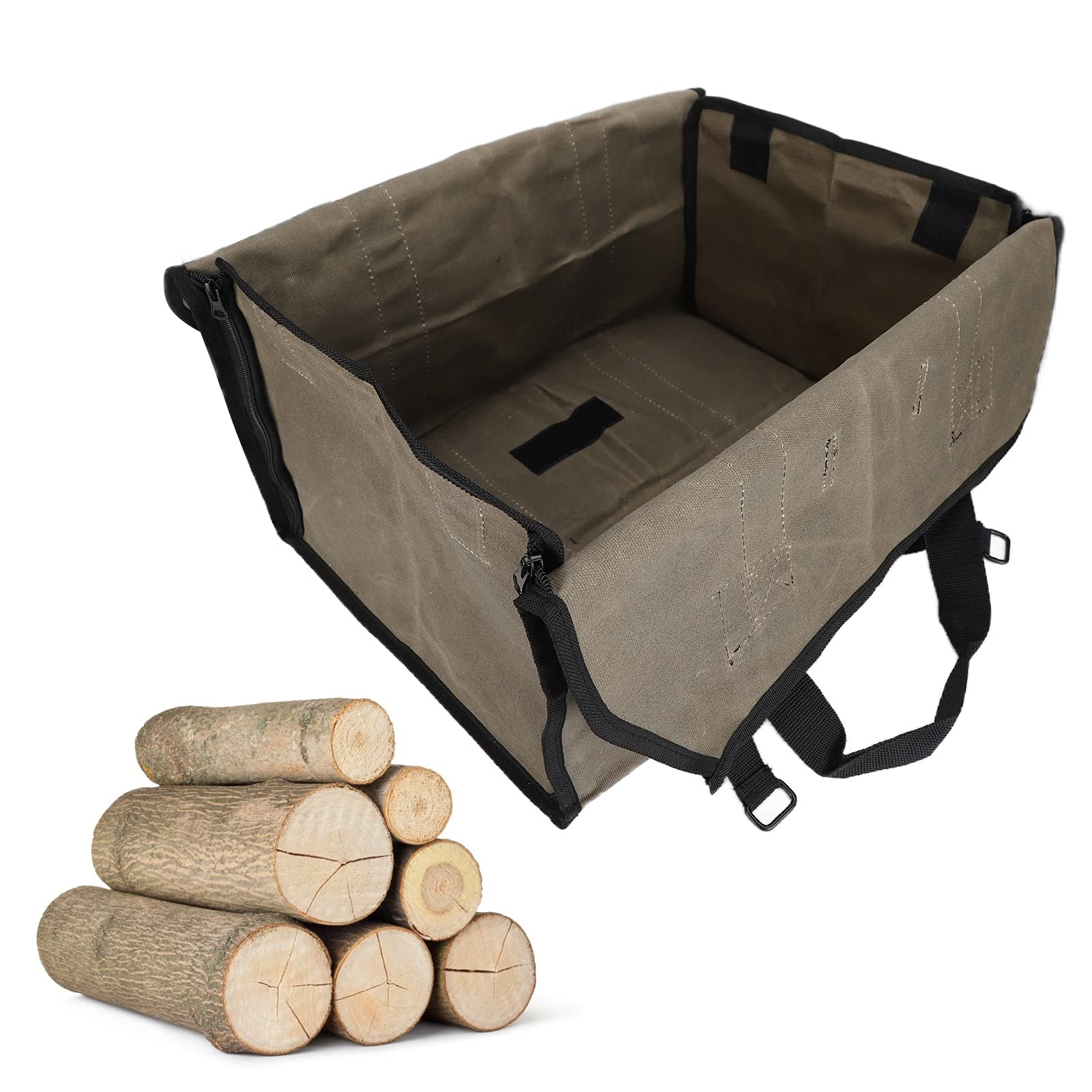 Bolsa de mano de jardinería, bolsas de lona para almacenamiento de herramientas de jardín, bolsa de transporte de troncos, impermeable, de doble uso, portátil, lona de