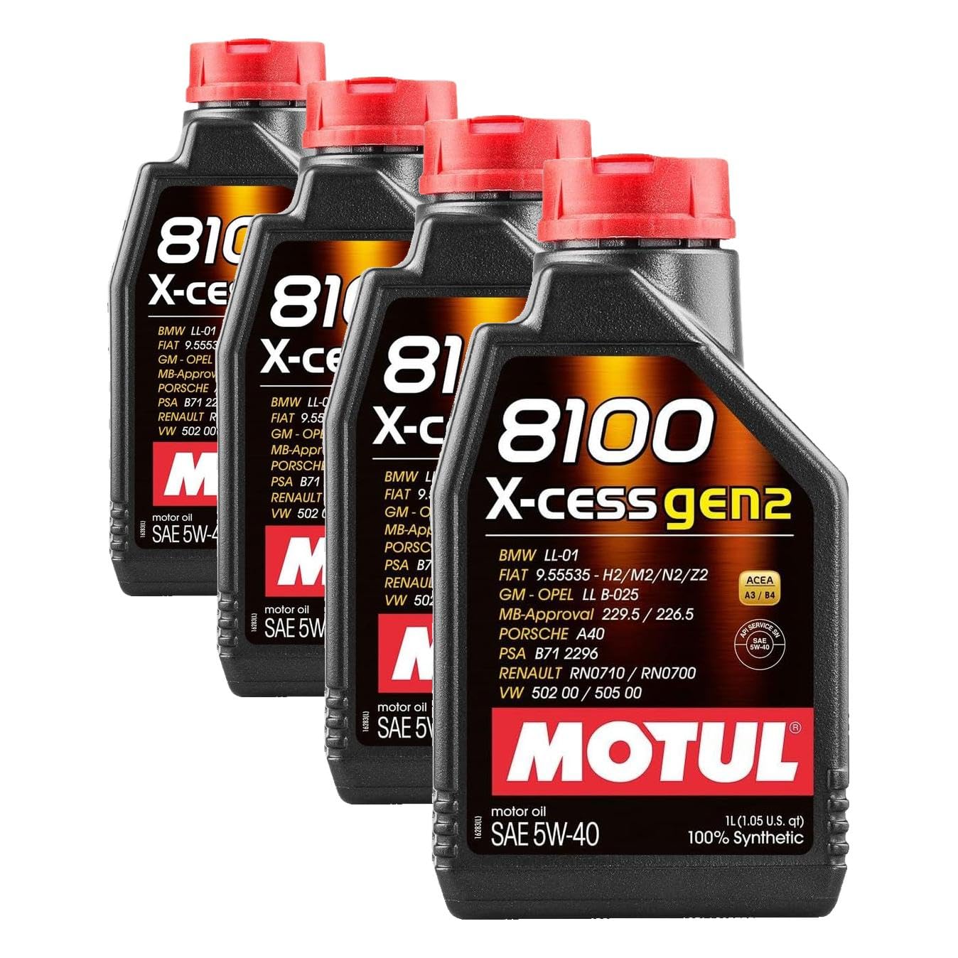 Olio motore Motul 8100 X-CESS 5W40 LT. 1 (Confezione da 4)