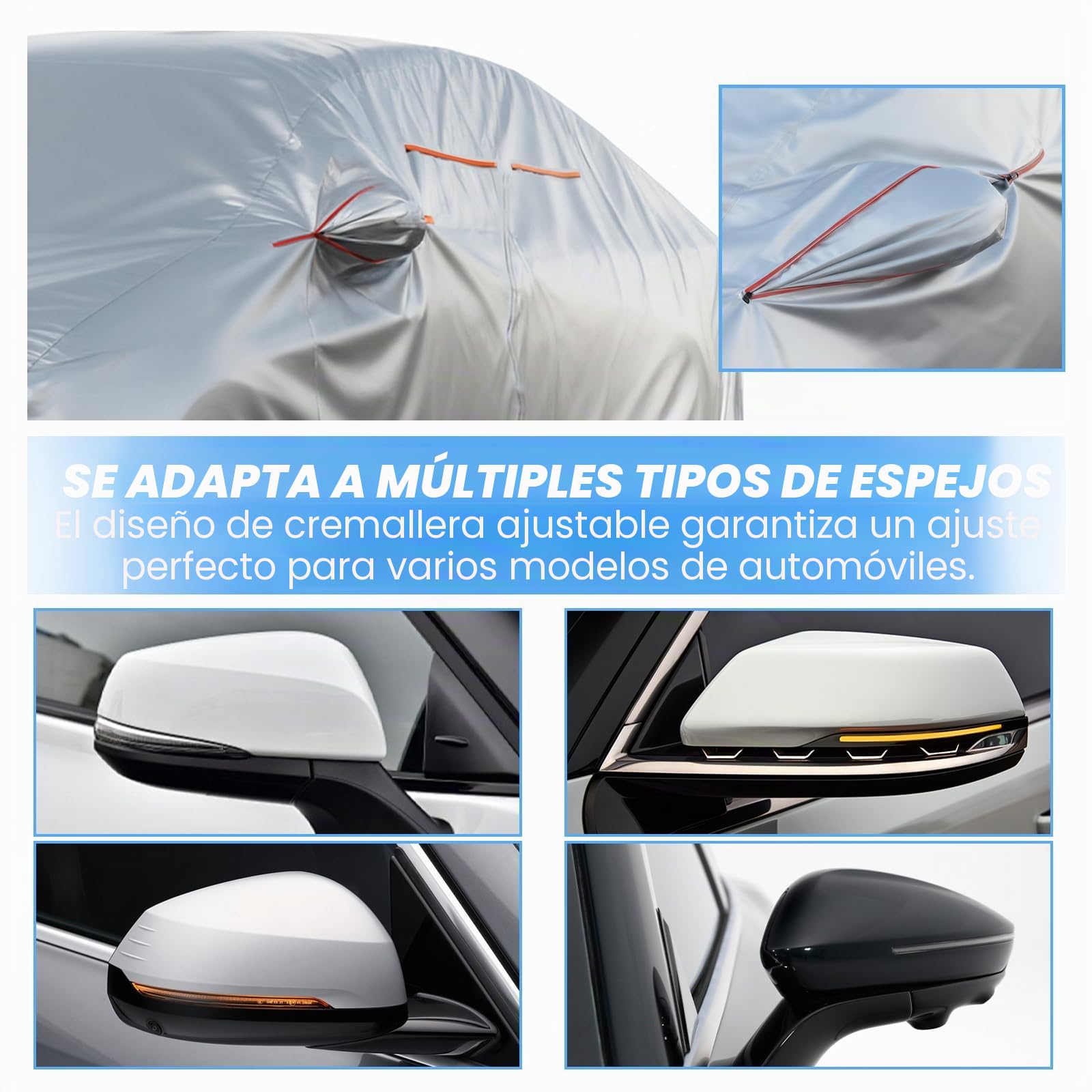 Favoto Funda Impermeable para Coche 210D Oxford – Cubre Coche para Exterior con Protección Solar y UV, Material Transpirable, Cremallera y Tiras Reflectantes para Sedán (470–495 cm)