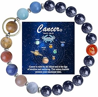 Zodiac Bracelet for Women Men 12 Constellations with Healing Crystals Spiritual Jewelry Birthday Gift for Horoscope Lovers Bracelet Gift
