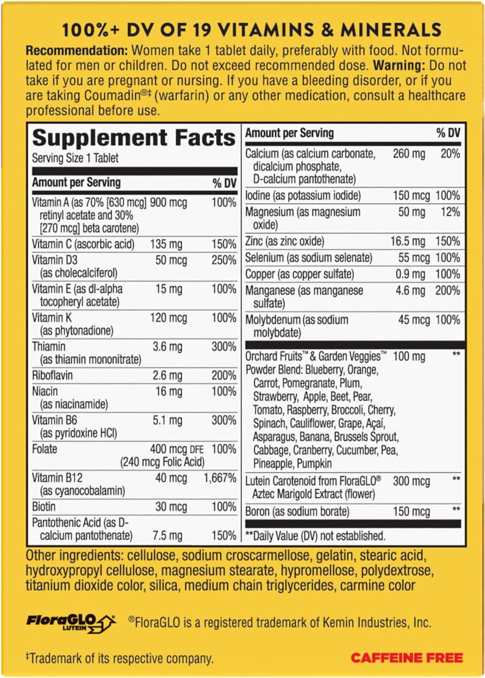 Nature’s Way Alive! Women’s 50+ Complete Multivitamin, Supports Whole Body Wellness*, Supports Cellular Energy*, B-Vitamins, Gluten-Free