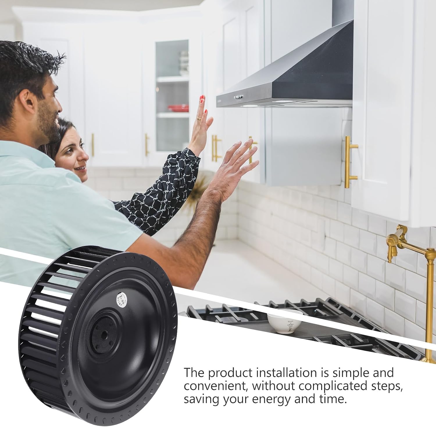 FRCOLOR Range Hood Exhaust Fan Wind Wheel 70mm Flat Slot Motor Accessory with Screws Universal Replacement Blower for Kitchen Ventilation