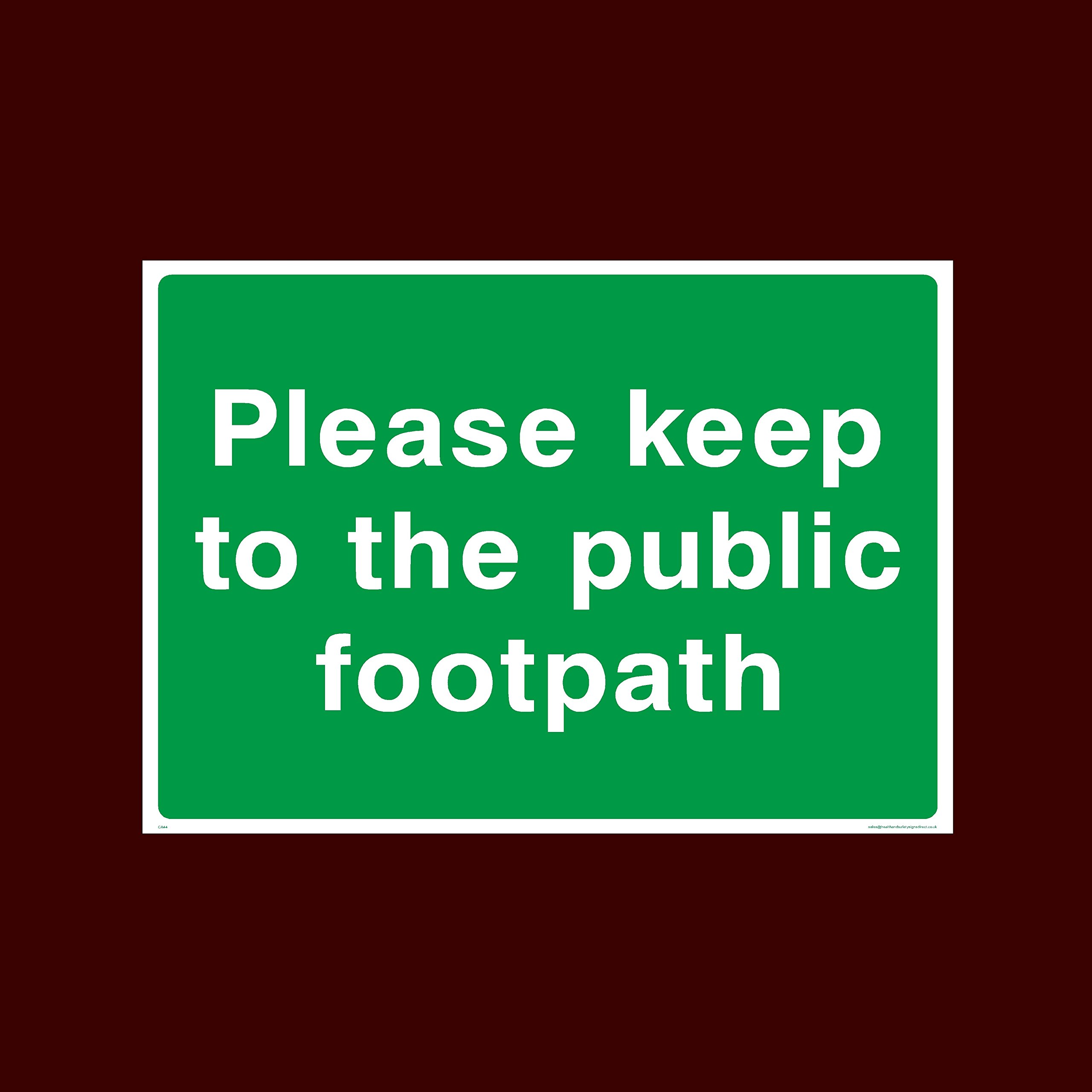 USSP&S Please keep to the public footpath Plastic Sign - Warning, Farm, Dogs, Agriculture, Cattle, Sheep, Bull - (CA44)