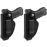 2 Pack Upgrade Concealed Carry Gun Holster for Men Women, Universal IWB OWB Holster Right/Left Hand Draw Fits S&W M&P Shield 9MM Glock 19 26 27 42 43 Subcompact Compact Pistols