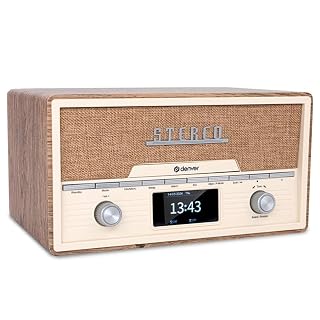 Denver Mini Chaîne HiFi Dab+ avec CD, Bluetooth et USB, Bois Clair - Les Beatles, Paul McCartney, John Lennon, RIngo Starr, George Harrison