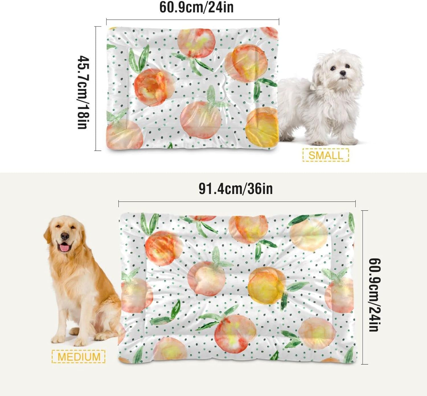 review Peaches Dog Cat Bed Washable Crate Pet Bed Anti-Slip Comfortable Dog Kennel Crate Mat for Indoor Small Medium Large Dogs Cats, 18 x 24 Inch