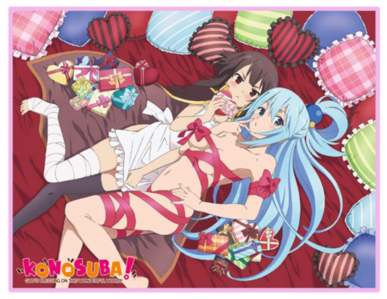Great Eastern Multicolor Entertainment Konosuba- Aqua & Megumin Sublimation Throw Blanket,