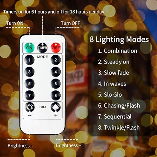 Miniatura 3 de koopower Luces de Navidad de carámbano de 16.4 pies con temporizador, control remoto (regulable, 8 modos), tira de luces impermeables alimentadas