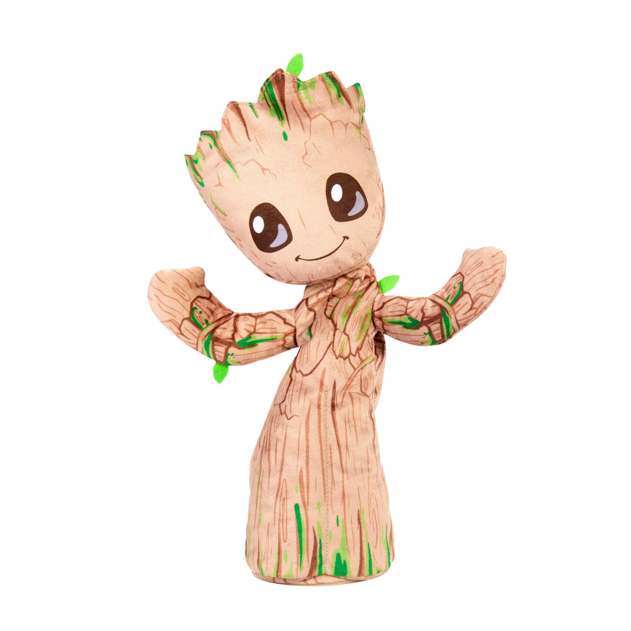 Mattel Marvel Plush, Dancing Groot English-Speaking Soft Toy, 13 Inches Tall with Sound, Phrases, Music & Dance Moves, JDW97